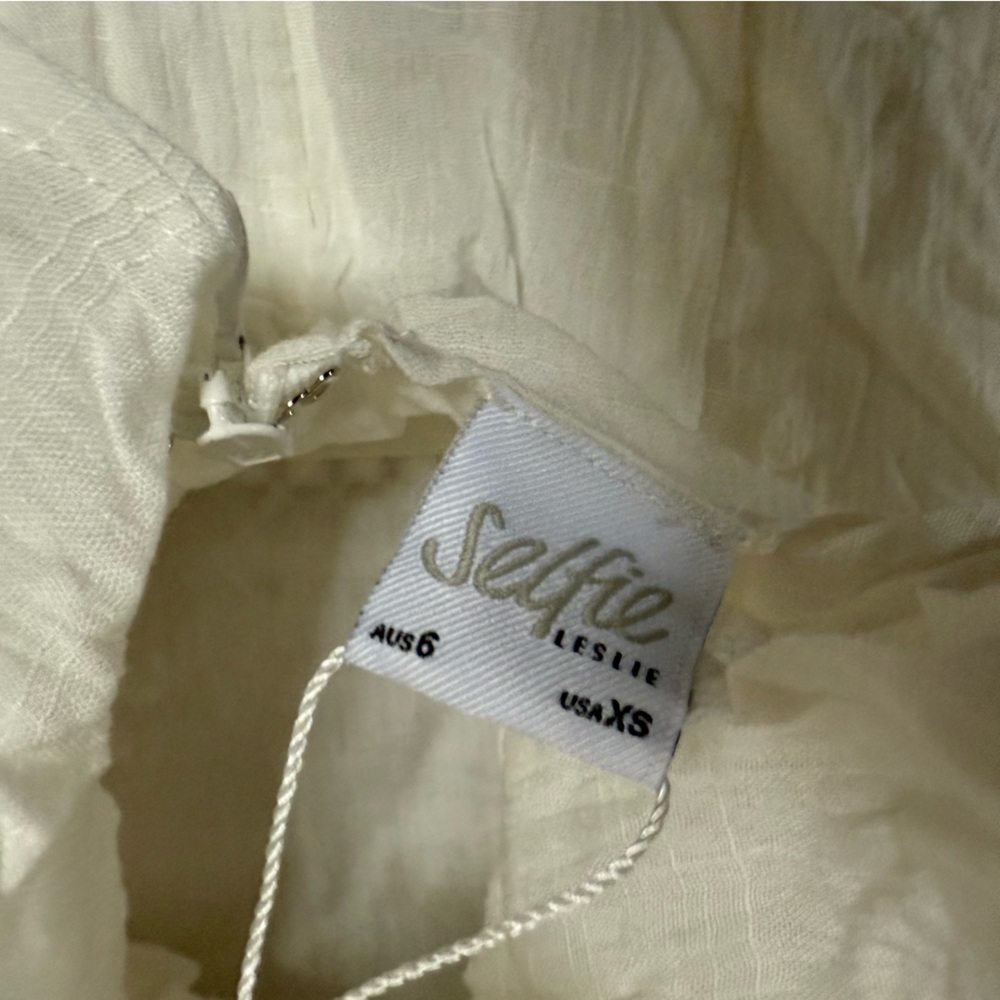 Selfie Leslie - Say You Love Me Embroidery and Frill Detail Dress White size xs - Picture 7 of 8